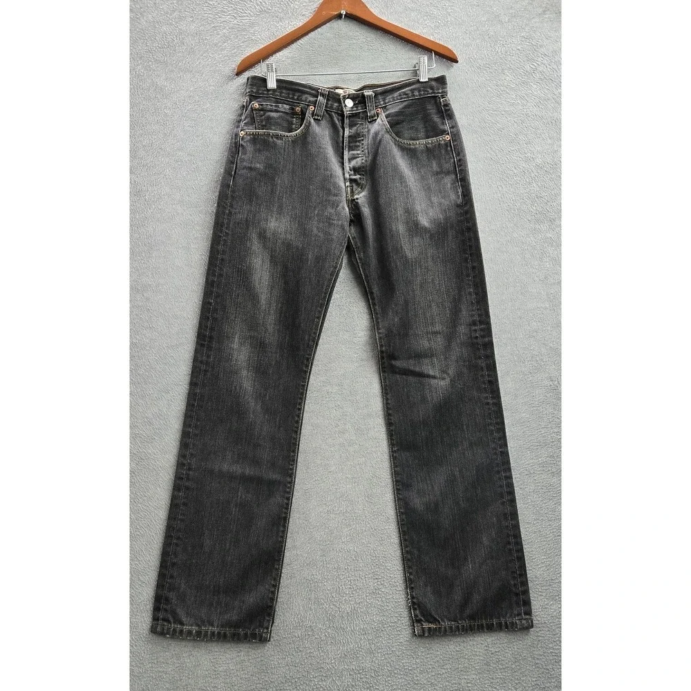 VINTAGE Levi's 501 Men Jeans 31X32 Gray‎ Denim Y2K Original Fit Straight